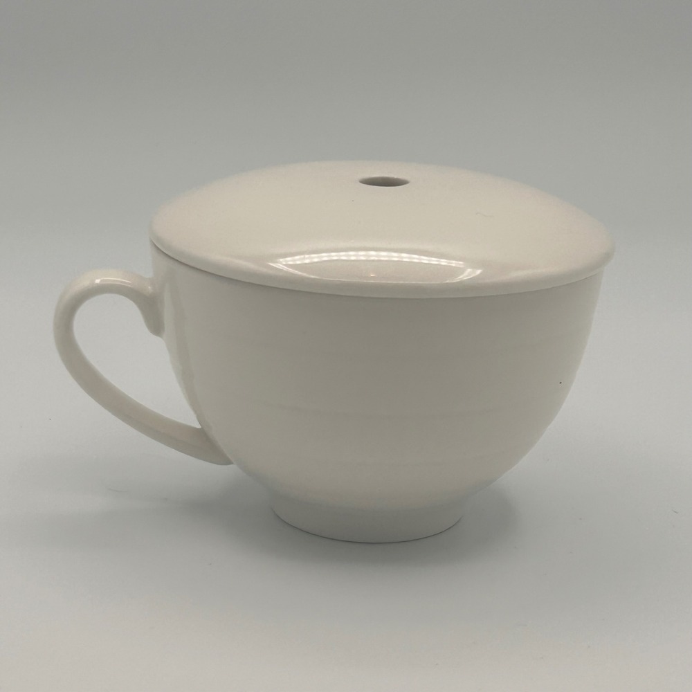 Tea Forte Tea Cup‎ White Ceramic Lidded Steeping Mug